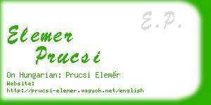 elemer prucsi business card